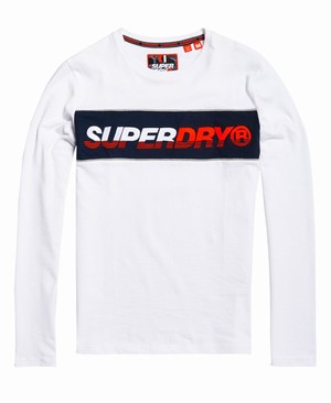 Superdry Applique New House Hosszú Ujjú Férfi Pólók Fehér | BHQKE7014